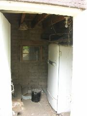 Inside of adobe shed
